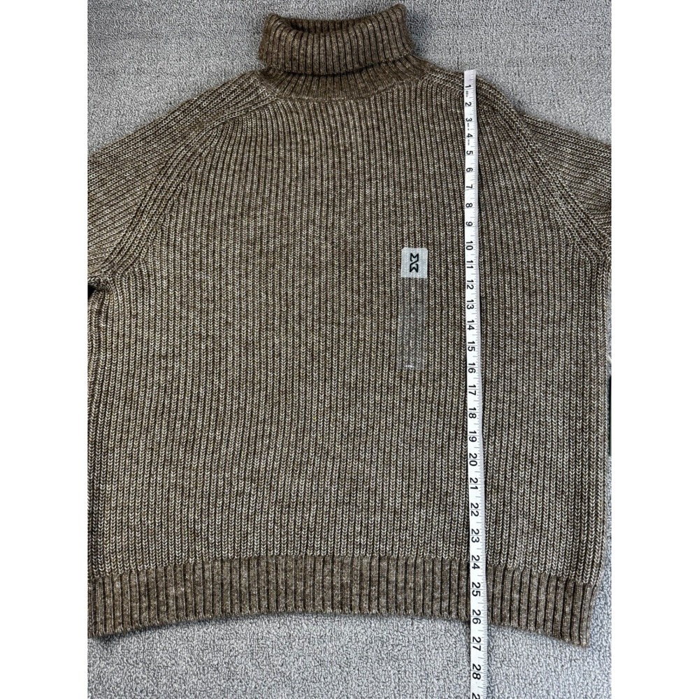 Mutual Weave Sweater Mens Large Brown Ribbed Knit Turtleneck Classic Preppy New - Picture 7 of 9